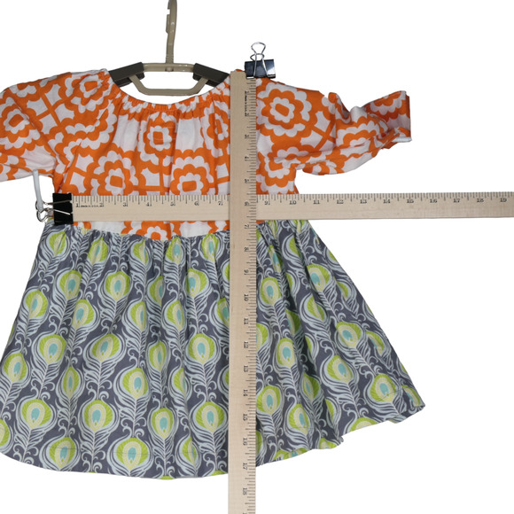 Baxter Beatrice Girls Dress Size 4T Fine Childrens Clothing Orange Gray Flower - Picture 10 of 13